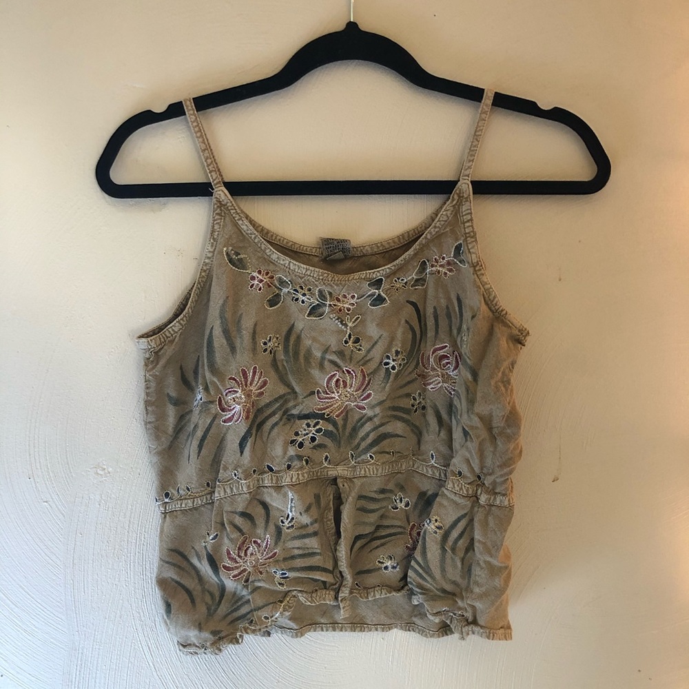 embroidered tank top
